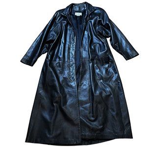 Carina Leather Coat Womens Small S Full Length Arrow Genuine Leathercare Snaps